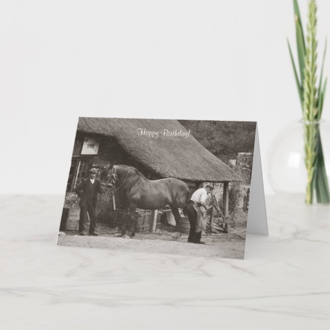 Carte d'anniversaire de forgeron du village (Devant)