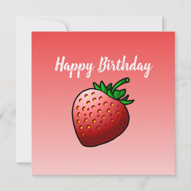 Carte d'anniversaire de fraises (Devant)