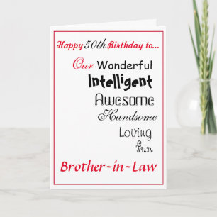 carte d'anniversaire de frère en droit. 50ème mâle