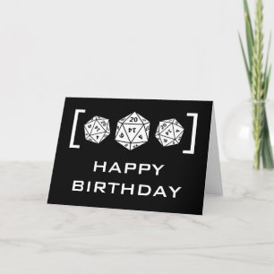 Carte d'anniversaire de Gamer de matrices du bois