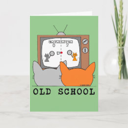 Carte d'anniversaire de gamer Rétro Vidéo Chats OL