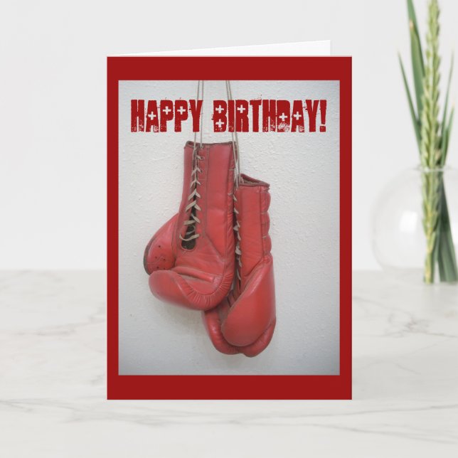 Carte d'anniversaire de gants de boxe (Devant)