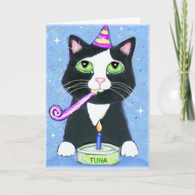 Carte d'anniversaire de garçon Amoureux des chats (Devant)