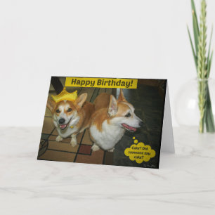 Carte d'anniversaire de gâteau de corgi
