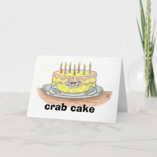 Carte d'anniversaire de gâteau de CRABE