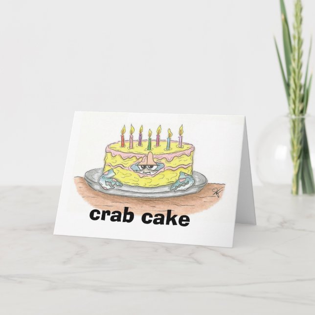 Carte d'anniversaire de gâteau de CRABE (Devant)