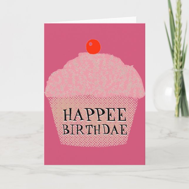 Carte d'anniversaire de gâteau de Happee Birthdae (Devant)