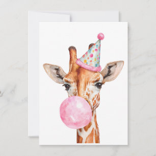 Carte d'anniversaire de girafe mignonne
