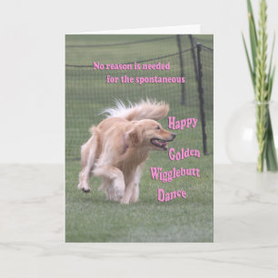 Carte d'anniversaire de golden retriever 'Dance