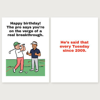 Carte d'anniversaire de golf : au seuil d'une perc