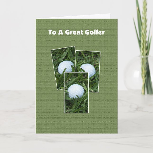 Carte d'anniversaire de golf — Ballons de golf pou (Devant)