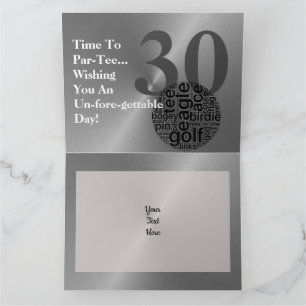 Carte d'anniversaire de golf customisée 30e