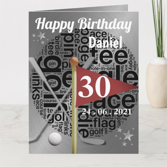 Carte d'anniversaire de golf personnalisée pour fr (Devant)