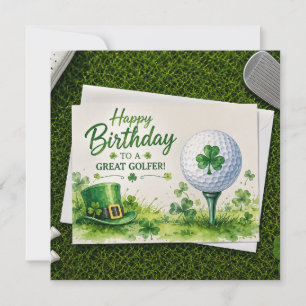 Carte d'anniversaire de golf sur le thème de la Sa