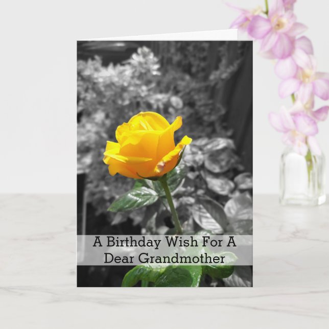 Carte d'anniversaire de grand-mère personnalisée R (Orchidée)