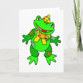 Carte d'anniversaire de grenouille de bande