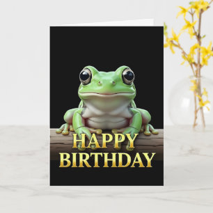 CARTE D'ANNIVERSAIRE DE GRENOUILLE EN GROS PLAN DI
