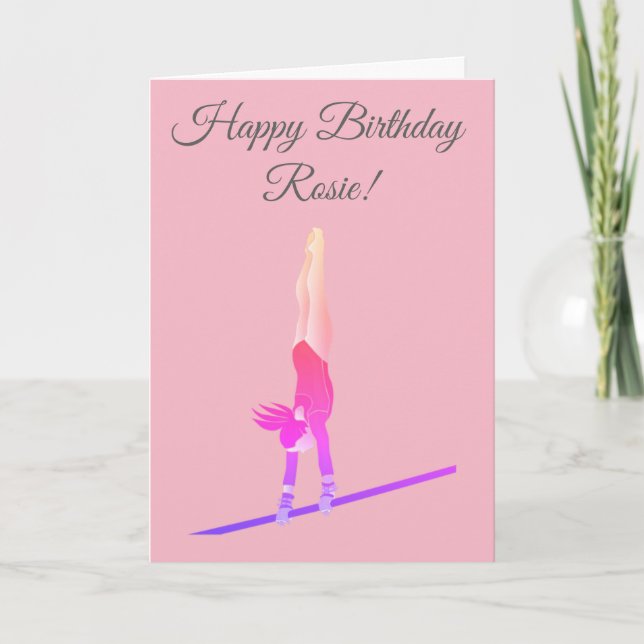 Carte d'anniversaire de gymnaste (Devant)