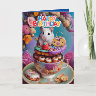 Carte d'anniversaire de hamsters syriens drôles et