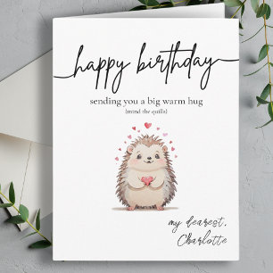 Carte d'anniversaire de Hérisson drôle et mignonne