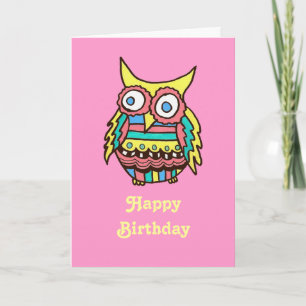Carte d'anniversaire de hibou