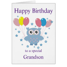 Carte d'anniversaire de hibou pour grands-parents