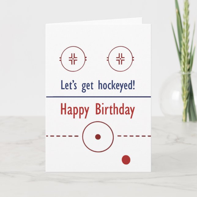 Carte d'anniversaire de hockey aérien (Devant)