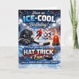 Carte d'anniversaire de hockey sur glace – Anniver