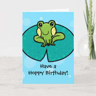 Carte d'anniversaire de houblon de grenouille