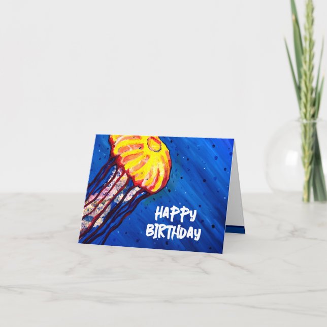 Carte d'anniversaire de Jellyfish personnalisée (Devant)
