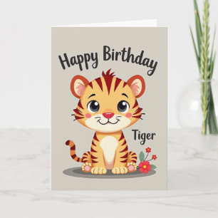 Carte d'anniversaire de jeune chat rayé