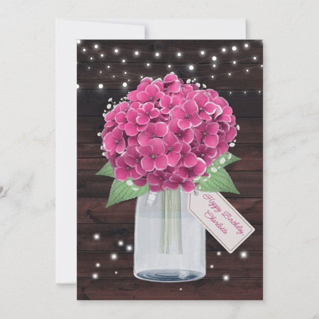 Carte d'anniversaire de joli rose rose rose rose p (Devant)