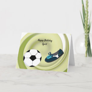 Carte d'anniversaire de joueur de football sportif