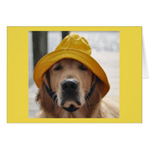 Carte d'anniversaire de jour pluvieux de golden
