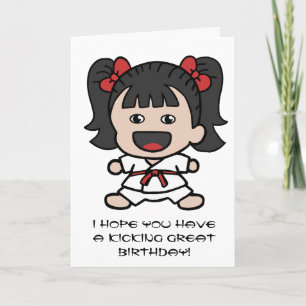 Carte d'Anniversaire de karaté pour filles
