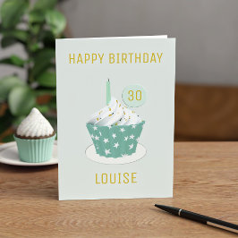 Carte d'anniversaire de la 30e Mint Cupcake