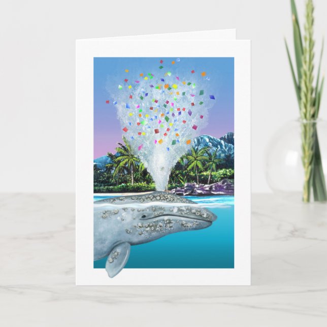 Carte d'anniversaire de la baleine grise (Devant)