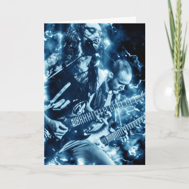 Carte d'anniversaire de la bande métallique lourde (Devant)