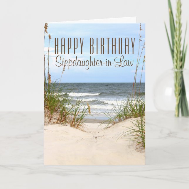Carte d'anniversaire de la belle-fille de plage (Devant)