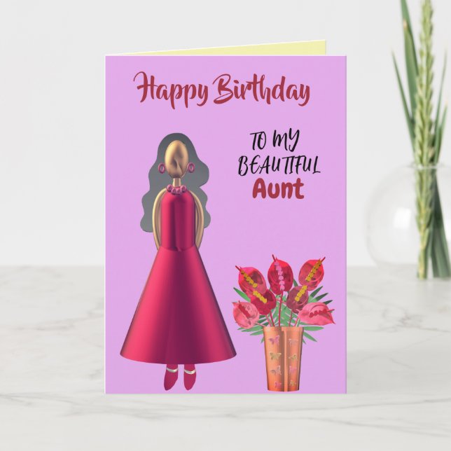 Carte d'anniversaire de la belle tante afro-améric (Devant)