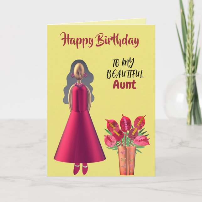 Carte d'anniversaire de la belle tante afro-améric (Devant)