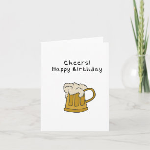 Carte d'anniversaire de la bière tirée à la main