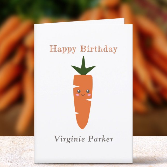 Carte d'anniversaire de la Carotte (Cute Carrot Birthday Card )