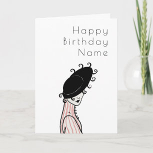 Carte d'anniversaire de la Casquette vintage Art d