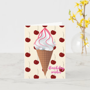 Carte d'anniversaire de la crème glacée Vanilla