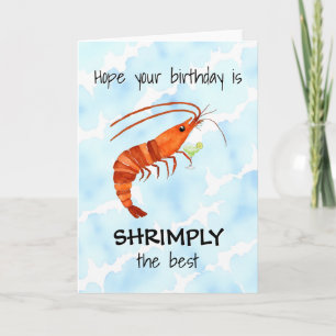 Carte d'anniversaire de la crevette
