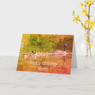 Carte d'anniversaire de la famille des oies du Can