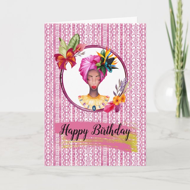 Carte d'anniversaire de la femme africaine (Devant)