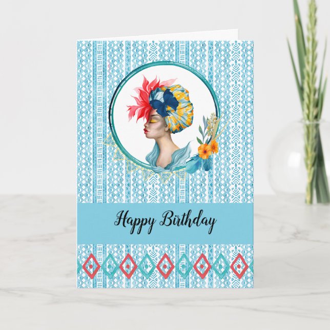 Carte d'anniversaire de la femme africaine (Devant)
