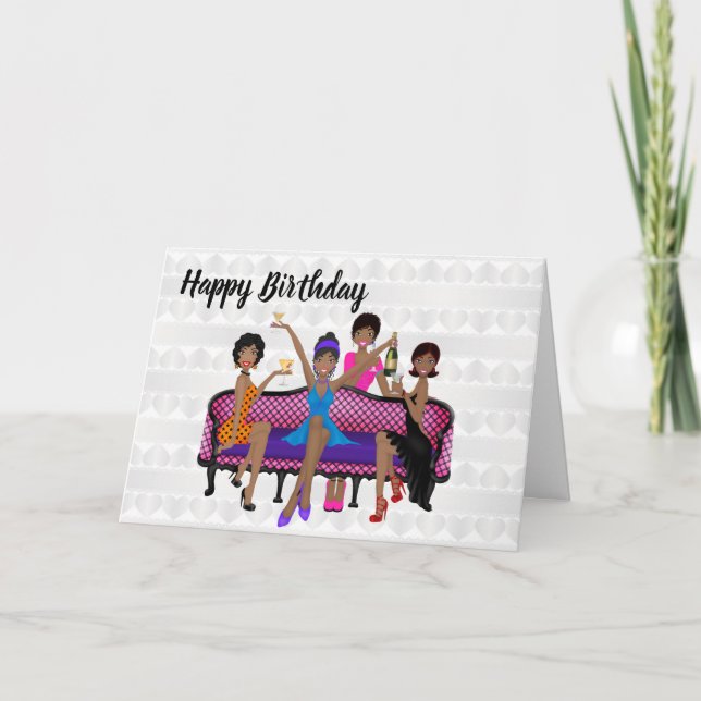 Carte d'anniversaire de la femme africaine américa (Devant)